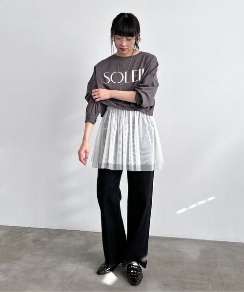 EPIMI E'PIMMY（エピミエピミー）の「シアースラブロゴTシャツ（Tシャツ/カットソー・レディース・ホワイト/グレー/オフホワイト/シルバーグレー・MEDIUM）」の19枚目の写真