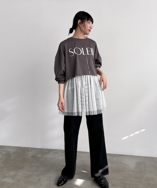 EPIMI E'PIMMY（エピミエピミー）の「シアースラブロゴTシャツ（Tシャツ/カットソー・レディース・ホワイト/グレー/オフホワイト/シルバーグレー・MEDIUM）」の6枚目の写真