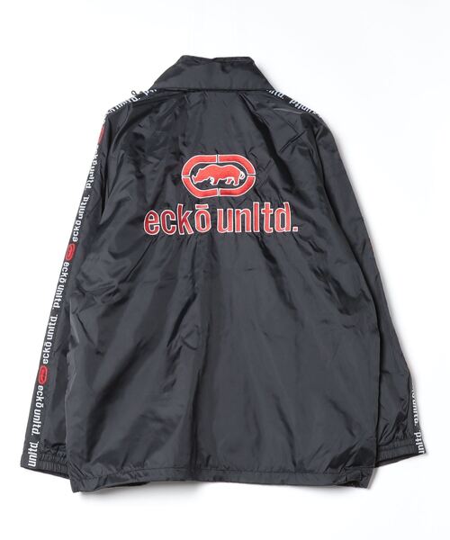 新品♦ エコーアンリミテッド ナイロンジャケット 上下セット 黒 L セール】【ecko unltd./エコーアンリミテッド】サイドロゴライン