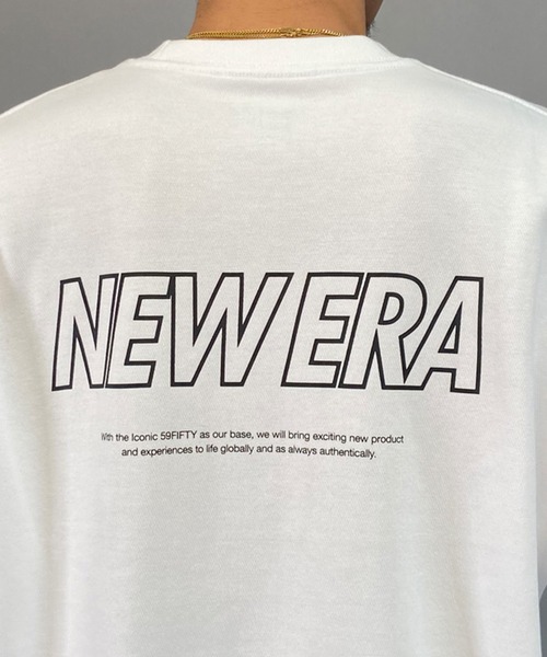 NEW ERA（ニューエラ）の「NEW ERA/ニューエラ Tシャツ 半袖 オーバーサイズ バックプリント 吸汗速乾 シンプル 14121973/14306819（Tシャツ/カットソー・メンズ・ブラック/ホワイト・M/L/XL/2XL）」の11枚目の写真
