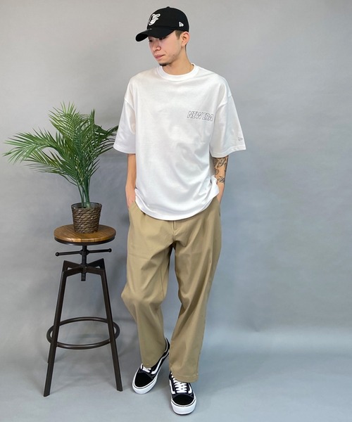 NEW ERA（ニューエラ）の「NEW ERA/ニューエラ Tシャツ 半袖 オーバーサイズ バックプリント 吸汗速乾 シンプル 14121973/14306819（Tシャツ/カットソー・メンズ・ブラック/ホワイト・M/L/XL/2XL）」の6枚目の写真