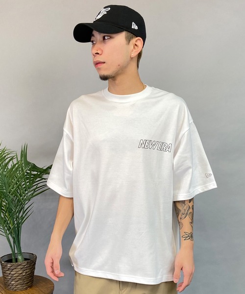 NEW ERA（ニューエラ）の「NEW ERA/ニューエラ Tシャツ 半袖 オーバーサイズ バックプリント 吸汗速乾 シンプル 14121973/14306819（Tシャツ/カットソー・メンズ・ブラック/ホワイト・M/L/XL/2XL）」の4枚目の写真