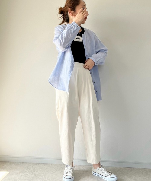 LBC(エルビーシー)の「コットンゆるテーパードパンツ(その他パンツ・レディース・オフホワイト/ブルー/ブラック/ベージュ・M/L)」の20枚目の写真