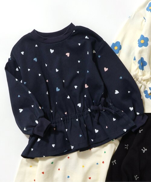 apres les cours（アプレレクール）の「無地・花柄ドロストTシャツ_一部WEB限定カラー（Tシャツ/カットソー・キッズ・ブラック/その他3/ミント/アイボリー/ピンク/ネイビー/ライトインディゴブルー・120/130/140/90/100/110/80）」の5枚目の写真