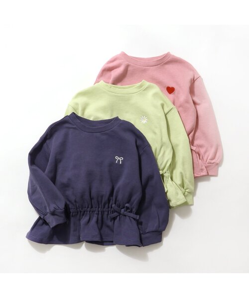 apres les cours（アプレレクール）の「無地・花柄ドロストTシャツ_一部WEB限定カラー（Tシャツ/カットソー・キッズ・ブラック/その他3/ミント/アイボリー/ピンク/ネイビー/ライトインディゴブルー・120/130/140/90/100/110/80）」の13枚目の写真