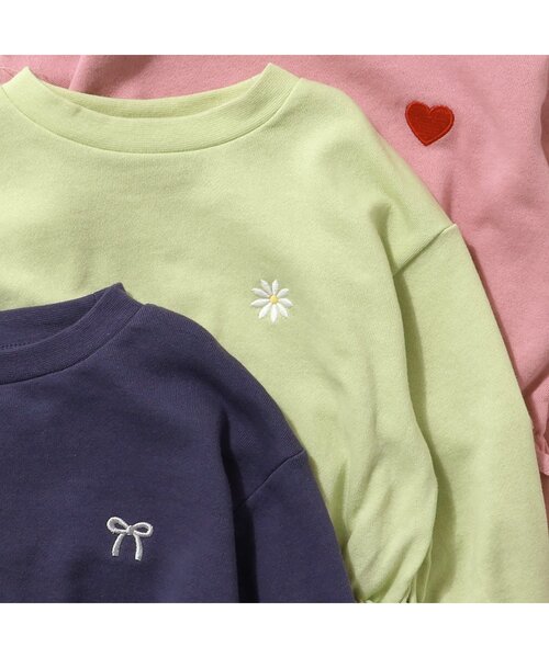 apres les cours（アプレレクール）の「無地・花柄ドロストTシャツ_一部WEB限定カラー（Tシャツ/カットソー・キッズ・ブラック/その他3/ミント/アイボリー/ピンク/ネイビー/ライトインディゴブルー・120/130/140/90/100/110/80）」の16枚目の写真