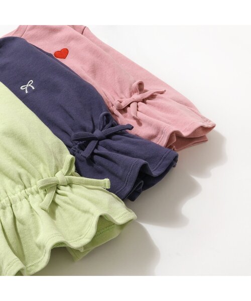 apres les cours（アプレレクール）の「無地・花柄ドロストTシャツ_一部WEB限定カラー（Tシャツ/カットソー・キッズ・ブラック/その他3/ミント/アイボリー/ピンク/ネイビー/ライトインディゴブルー・120/130/140/90/100/110/80）」の17枚目の写真