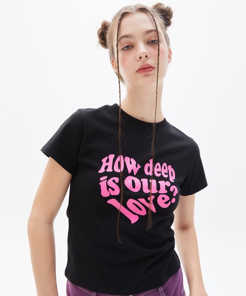 LUVISTRUE(ラヴイズトゥルー)の「PY LUV TEE(Tシャツ/カットソー・レディース・ホワイト/ブラック・FREE)」の2枚目の写真