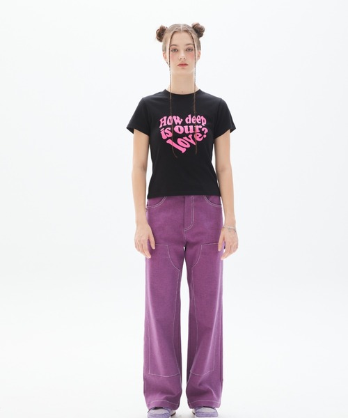 LUVISTRUE(ラヴイズトゥルー)の「PY LUV TEE(Tシャツ/カットソー・レディース・ホワイト/ブラック・FREE)」の12枚目の写真