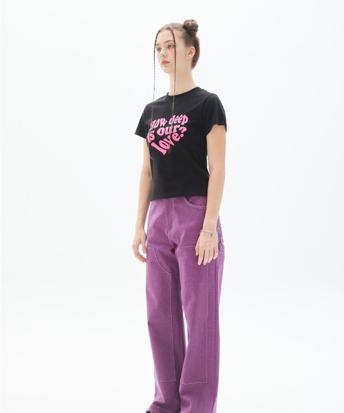 LUVISTRUE(ラヴイズトゥルー)の「PY LUV TEE(Tシャツ/カットソー・レディース・ホワイト/ブラック・FREE)」の6枚目の写真