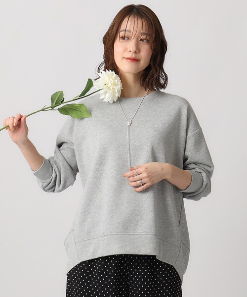 DRESKIP（ドレスキップ）の「◆【体型カバー】女性らしい雰囲気に ラメ裏毛コクーントップス（Tシャツ/カットソー・レディース・ブラック/グレー/アイボリー/ピンク系・02/03/04）」の3枚目の写真