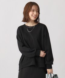 ◆【体型カバー】女性らしい雰囲気に ラメ裏毛コクーントップス