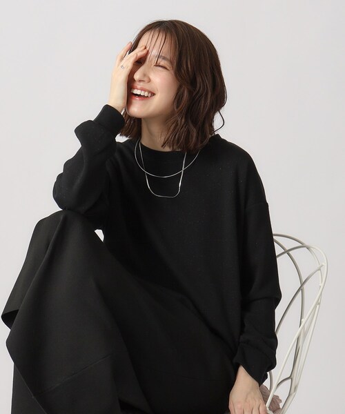 DRESKIP（ドレスキップ）の「◆【体型カバー】女性らしい雰囲気に ラメ裏毛コクーントップス（Tシャツ/カットソー・レディース・ブラック/グレー/アイボリー/ピンク系・02/03/04）」の14枚目の写真