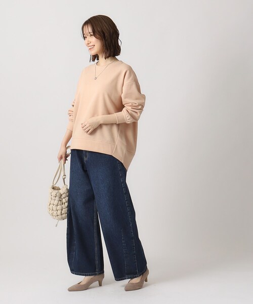 DRESKIP（ドレスキップ）の「◆【体型カバー】女性らしい雰囲気に ラメ裏毛コクーントップス（Tシャツ/カットソー・レディース・ブラック/グレー/アイボリー/ピンク系・02/03/04）」の9枚目の写真