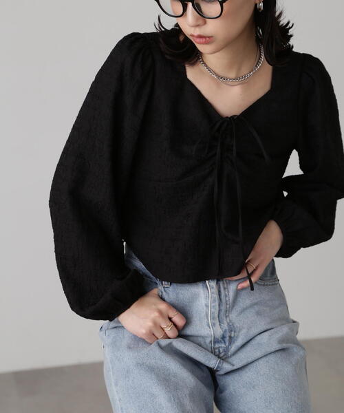 FREE'S MART（フリーズマート）の「フロントリボンシャーリングブラウス（シャツ/ブラウス・レディース・オレンジ/ブラック/ホワイト・FREE）」の21枚目の写真