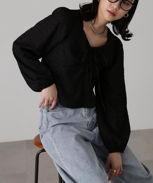 FREE'S MART（フリーズマート）の「フロントリボンシャーリングブラウス（シャツ/ブラウス・レディース・オレンジ/ブラック/ホワイト・FREE）」の20枚目の写真