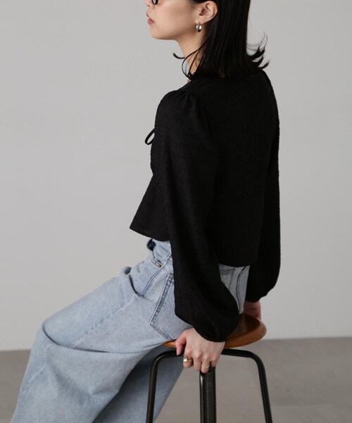 FREE'S MART（フリーズマート）の「フロントリボンシャーリングブラウス（シャツ/ブラウス・レディース・オレンジ/ブラック/ホワイト・FREE）」の17枚目の写真