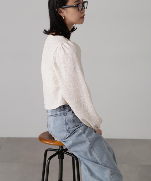 FREE'S MART（フリーズマート）の「フロントリボンシャーリングブラウス（シャツ/ブラウス・レディース・オレンジ/ブラック/ホワイト・FREE）」の10枚目の写真