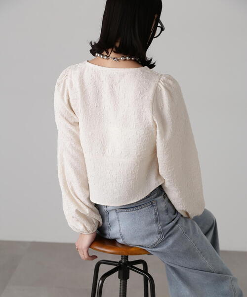 FREE'S MART（フリーズマート）の「フロントリボンシャーリングブラウス（シャツ/ブラウス・レディース・オレンジ/ブラック/ホワイト・FREE）」の9枚目の写真