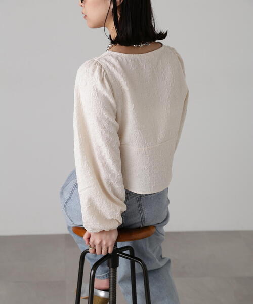 FREE'S MART（フリーズマート）の「フロントリボンシャーリングブラウス（シャツ/ブラウス・レディース・オレンジ/ブラック/ホワイト・FREE）」の8枚目の写真