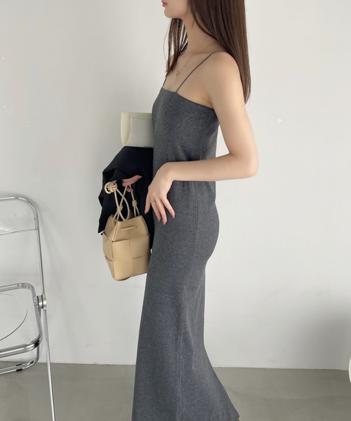 Ada.(エイダ)の「カップ付き テレコ リブ Iライン キャミワンピース(ワンピース・レディース・ブラック/グレー/ブルー・FREE)」の18枚目の写真
