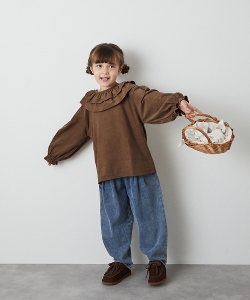 riziere（リジェール）の「ストーンウォッシュテーパードデニムパンツ（デニムパンツ・キッズ・ブルー・90/100/110/120/130/140/150）」の17枚目の写真