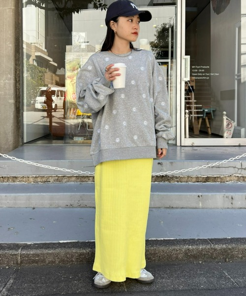 HELLO.SANFRANCISCO（ハローサンフランシスコ）の「≪新色追加≫【HELLO.SANFRANCISCO】マーガレット刺繍オーバースウェット（スウェット・レディース・グレー/ブラック/アイボリー/ネイビー・ONE SIZE）」の20枚目の写真
