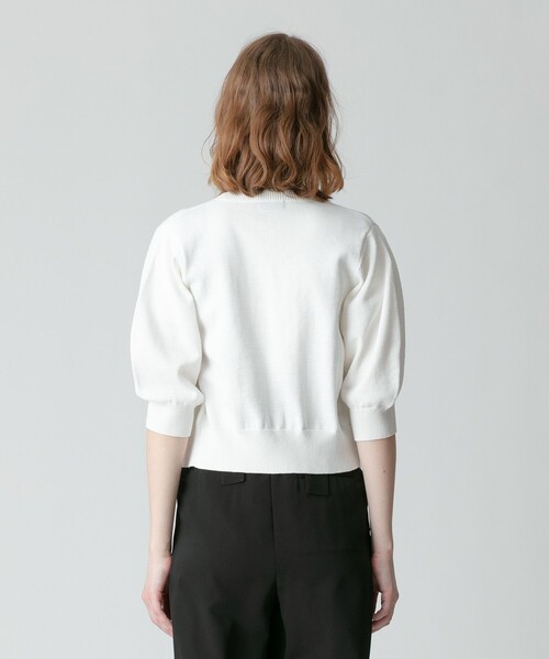 allureville（アルアバイル）の「ギマコットンハーフパフスリーブカーディガン（カーディガン/ボレロ・レディース・オフホワイト/オレンジ系その他/ブラック・2）」の6枚目の写真