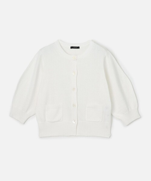 allureville（アルアバイル）の「ギマコットンハーフパフスリーブカーディガン（カーディガン/ボレロ・レディース・オフホワイト/オレンジ系その他/ブラック・2）」の19枚目の写真