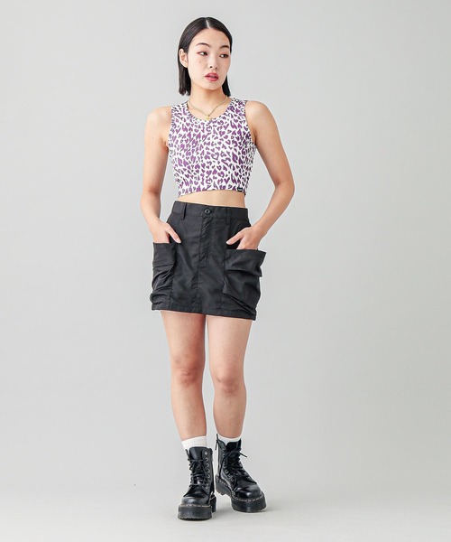 X-girl（エックスガール）の「HEART LEOPARD TANK TOP（タンクトップ・レディース・オリーブ/ライトグレー・S/M）」の10枚目の写真