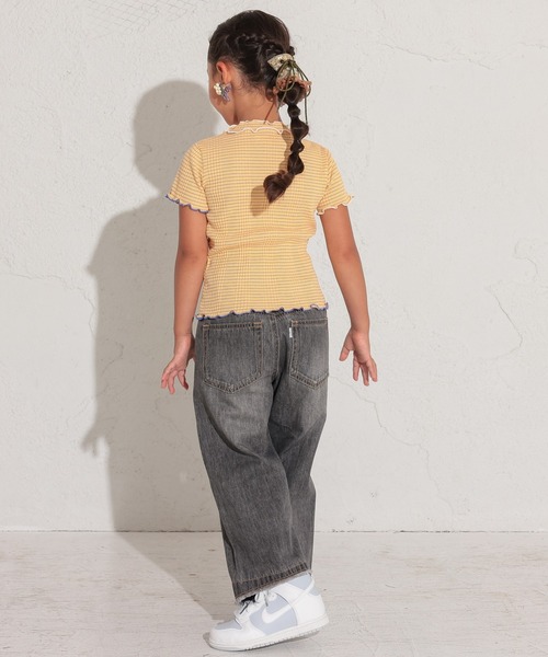 Ocean&Ground(オーシャン&グラウンド)の「リブボーダーリメイクメロウTシャツ(80~140cm)(Tシャツ/カットソー・キッズ・ピンク/オレンジ/イエロー・80/90/95/100/110/120/130/140)」の14枚目の写真