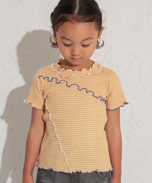 Ocean&Ground(オーシャン&グラウンド)の「リブボーダーリメイクメロウTシャツ(80~140cm)(Tシャツ/カットソー・キッズ・ピンク/オレンジ/イエロー・80/90/95/100/110/120/130/140)」の15枚目の写真