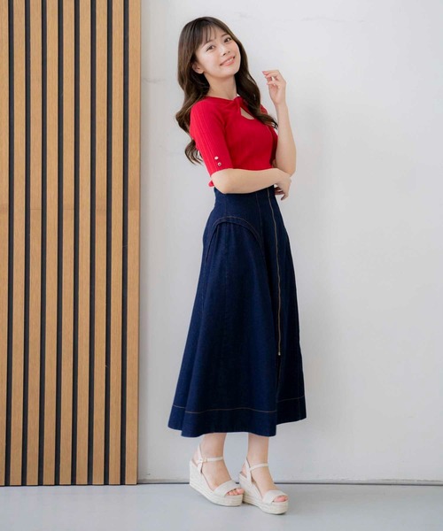 NOELA（ノエラ）の「ツイストオープンニット（ニット/セーター・レディース・イエロー/レッド/ブラック/オフホワイト・フリー）」の18枚目の写真