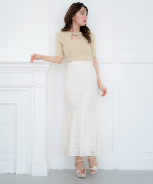 NOELA（ノエラ）の「ツイストオープンニット（ニット/セーター・レディース・イエロー/レッド/ブラック/オフホワイト・フリー）」の21枚目の写真