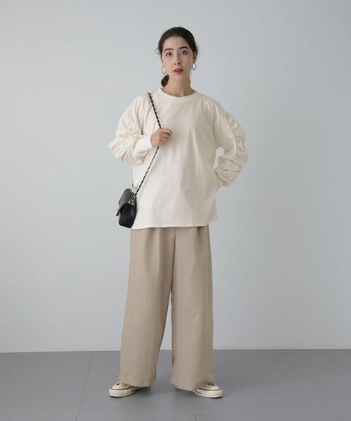 saloon(サルーン)の「SALOON(サルーン)/ シアーワイドパンツ(その他パンツ・レディース・ライトベージュ/ブラック・MEDIUM/SMALL)」の11枚目の写真