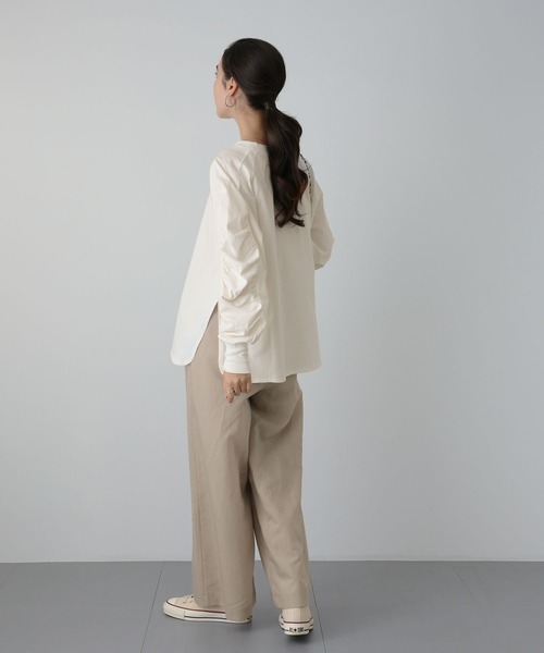 saloon(サルーン)の「SALOON(サルーン)/ シアーワイドパンツ(その他パンツ・レディース・ライトベージュ/ブラック・MEDIUM/SMALL)」の12枚目の写真