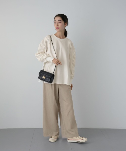 saloon(サルーン)の「SALOON(サルーン)/ シアーワイドパンツ(その他パンツ・レディース・ライトベージュ/ブラック・MEDIUM/SMALL)」の13枚目の写真