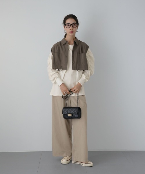 saloon(サルーン)の「SALOON(サルーン)/ シアーワイドパンツ(その他パンツ・レディース・ライトベージュ/ブラック・MEDIUM/SMALL)」の14枚目の写真