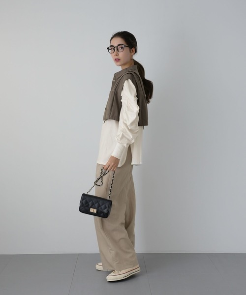 saloon(サルーン)の「SALOON(サルーン)/ シアーワイドパンツ(その他パンツ・レディース・ライトベージュ/ブラック・MEDIUM/SMALL)」の16枚目の写真