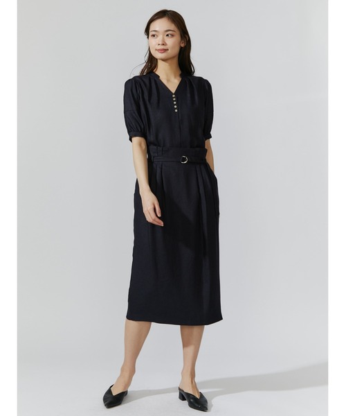 TONAL（トーナル）の「フェイクリネンフロント釦半袖ブラウス（シャツ
