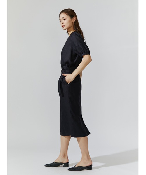 TONAL（トーナル）の「フェイクリネンフロント釦半袖ブラウス（シャツ 