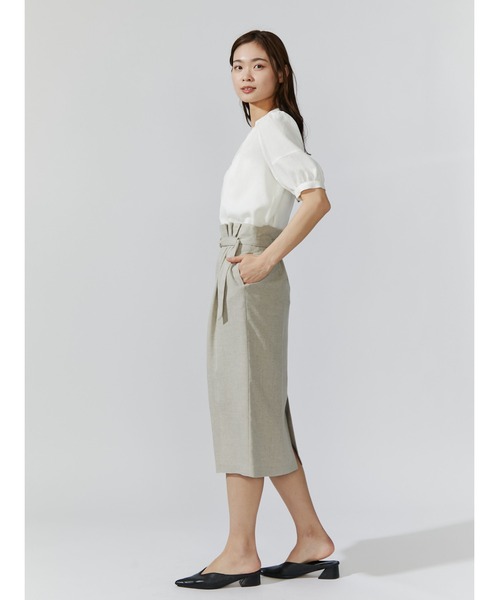TONAL（トーナル）の「フェイクリネンフロント釦半袖ブラウス（シャツ 
