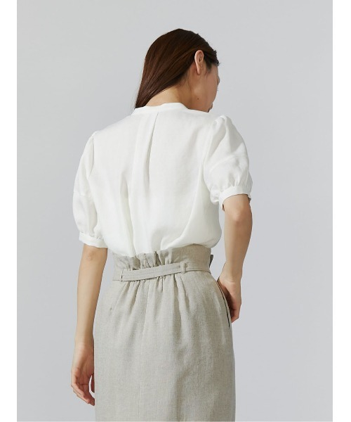 TONAL（トーナル）の「フェイクリネンフロント釦半袖ブラウス（シャツ