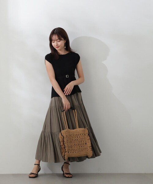 PROPORTION BODY DRESSING（プロポーションボディドレッシング）の「ベルト付きペプラムニット / 1214170503（ニット/セーター・レディース・イエロー/ホワイト/ブラック・FREE）」の7枚目の写真