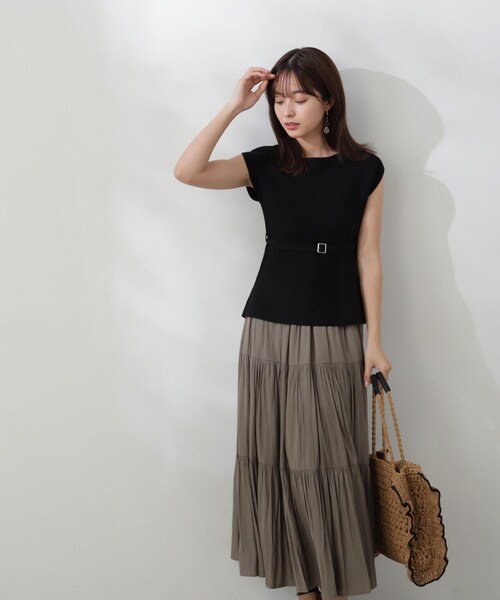 PROPORTION BODY DRESSING（プロポーションボディドレッシング）の「ベルト付きペプラムニット / 1214170503（ニット/セーター・レディース・イエロー/ホワイト/ブラック・FREE）」の9枚目の写真