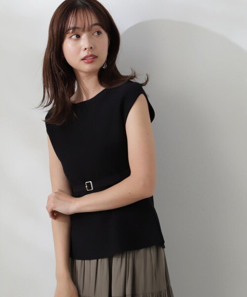 PROPORTION BODY DRESSING（プロポーションボディドレッシング）の「ベルト付きペプラムニット / 1214170503（ニット/セーター・レディース・イエロー/ホワイト/ブラック・FREE）」の10枚目の写真