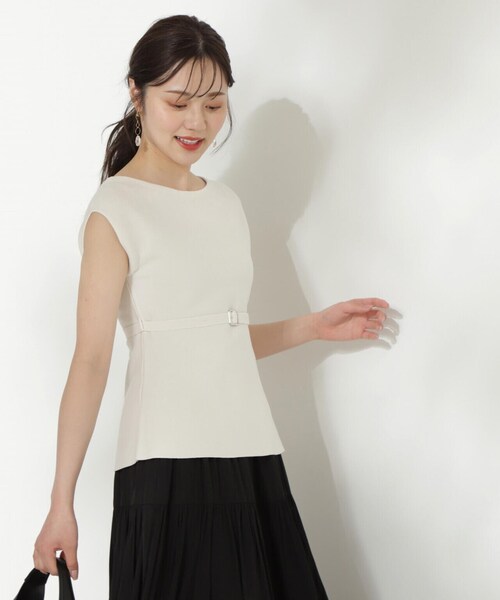 PROPORTION BODY DRESSING（プロポーションボディドレッシング）の「ベルト付きペプラムニット / 1214170503（ニット/セーター・レディース・イエロー/ホワイト/ブラック・FREE）」の13枚目の写真