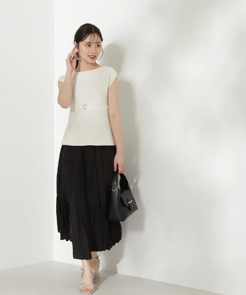 PROPORTION BODY DRESSING（プロポーションボディドレッシング）の「ベルト付きペプラムニット / 1214170503（ニット/セーター・レディース・イエロー/ホワイト/ブラック・FREE）」の17枚目の写真