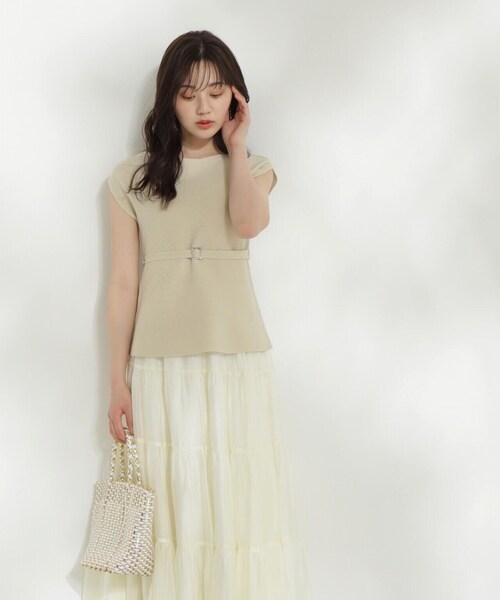 PROPORTION BODY DRESSING（プロポーションボディドレッシング）の「ベルト付きペプラムニット / 1214170503（ニット/セーター・レディース・イエロー/ホワイト/ブラック・FREE）」の22枚目の写真