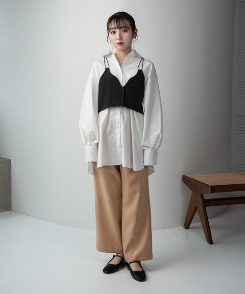 Amiur（エミレ）の「lady like back cross bustier / レディライクバッククロスビスチェ（ベスト・レディース・アイボリー/ブラック・FREE）」の8枚目の写真